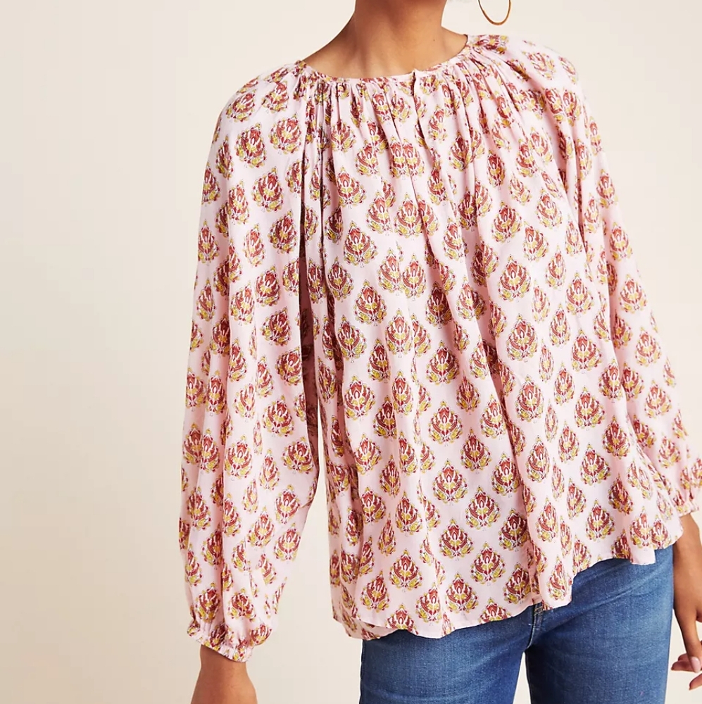 Roller Rabbit Pink Floral Blouse